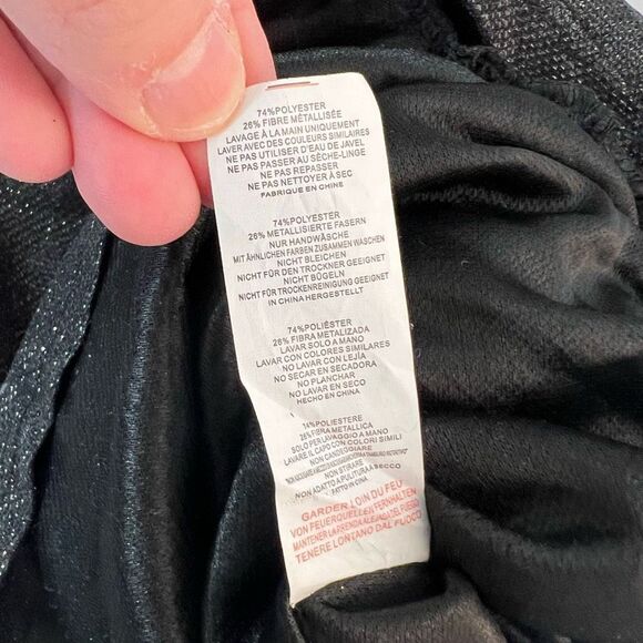 Prettylittlething Black NWT Glitter Ruched Puff Sleeve Cup Detail Bodycon Dress - Picture 12 of 13